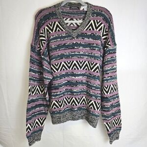Vtg Peninsula Collection Handloomed Silk Cotton Linen Blend Sweater, Mens Large